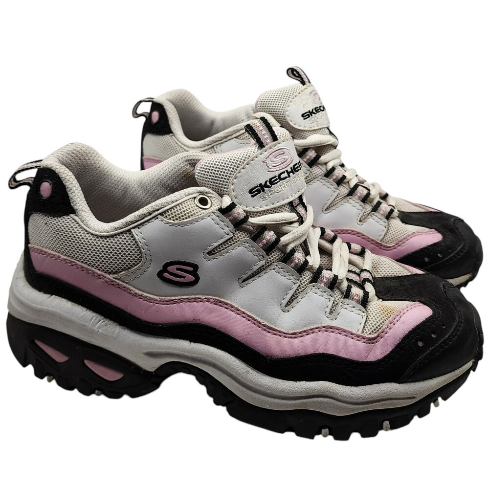 Vintage Skechers Energy Sport Trail Chunky Pink White Y2K 90s Dad Sneaker 6.5